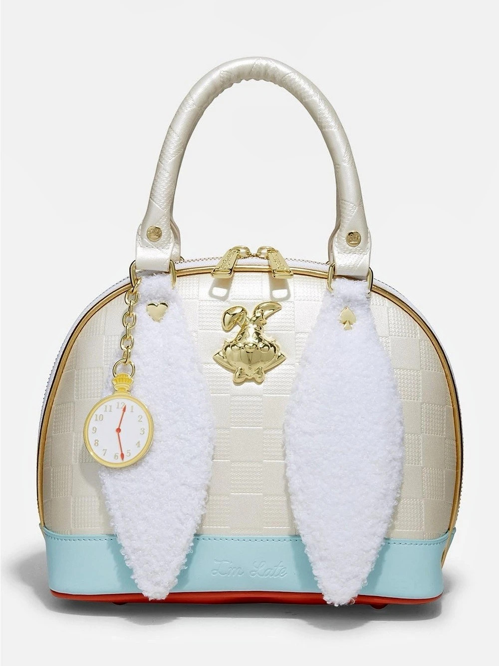 Loungefly Disney Alice in Wonderland Rabbit Dome Satchel in White & Blue NWT